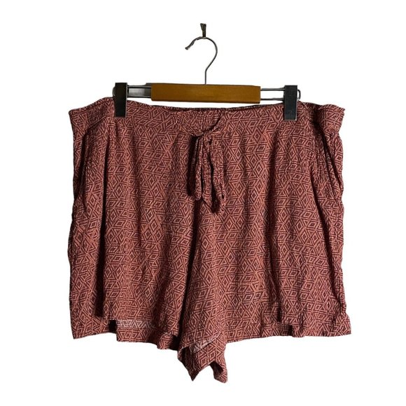 Farwest Women's Patterned High Waisted Tie Front Shorts - Picture 1 of 6